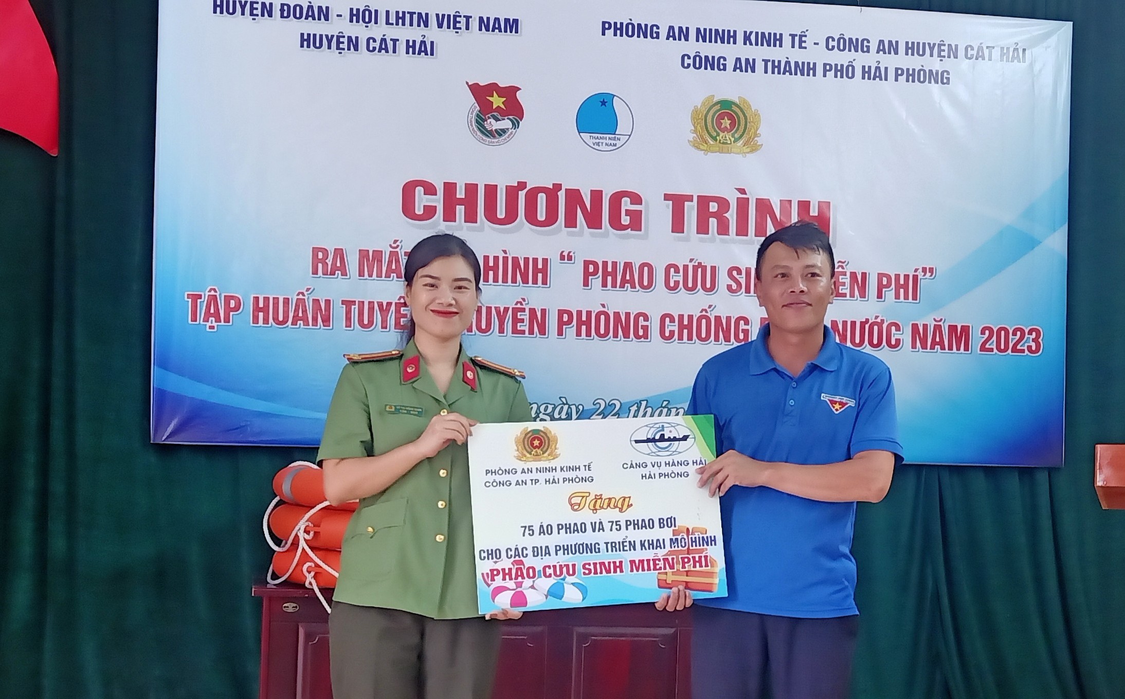 Phòng An ninh kinh tế:  Phối hợp tổ chức Chương trình Ra mắt Mô hình “Phao cứu sinh miễn phí”; Tập huấn, tuyên truyền phòng chống đuối nước năm 2023